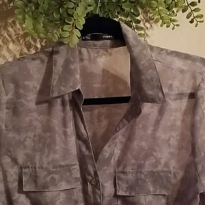 Maurice's Gray Chiffon Shirt Dress